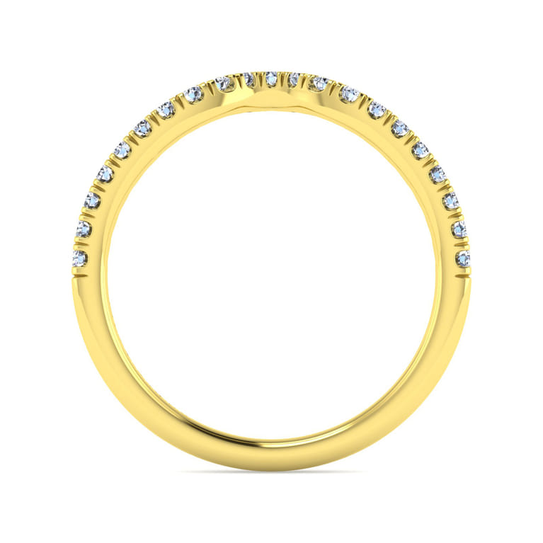 14K Yellow Gold Diamond Matching Wedding Band - 0.26 ct - Shot 2