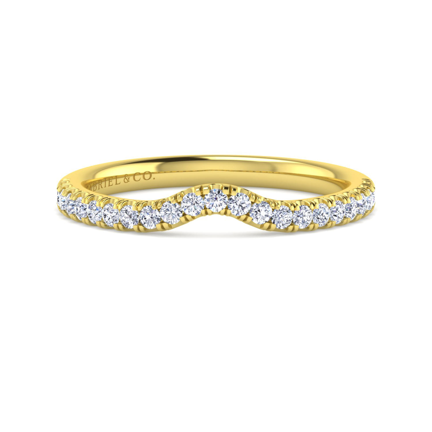 14K Yellow Gold Diamond Matching Wedding Band - 0.25 ct - Shot 1
