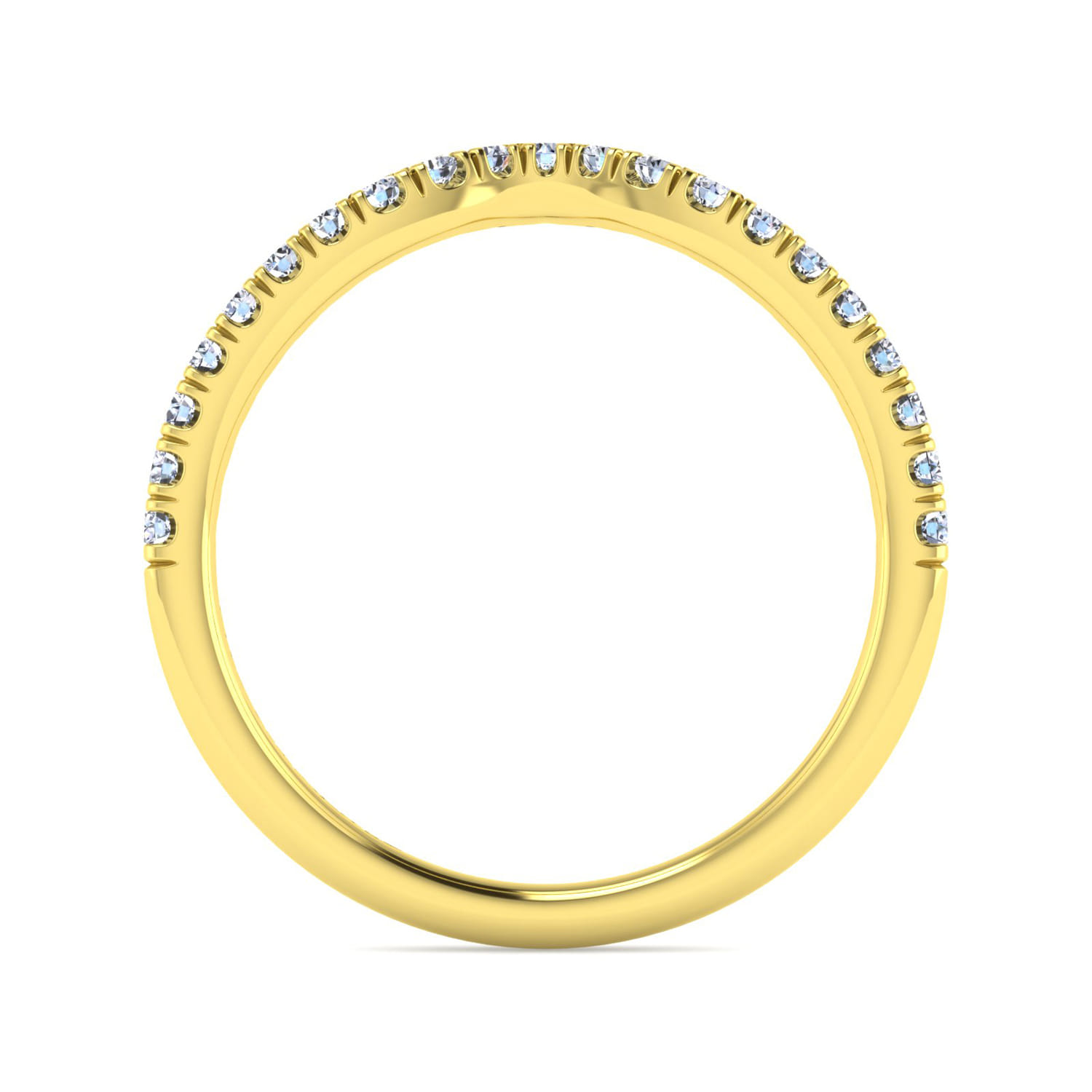 14K Yellow Gold Diamond Matching Wedding Band - 0.25 ct - Shot 2