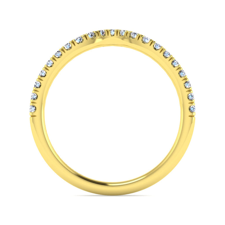14K Yellow Gold Diamond Matching Wedding Band - 0.25 ct - Shot 2