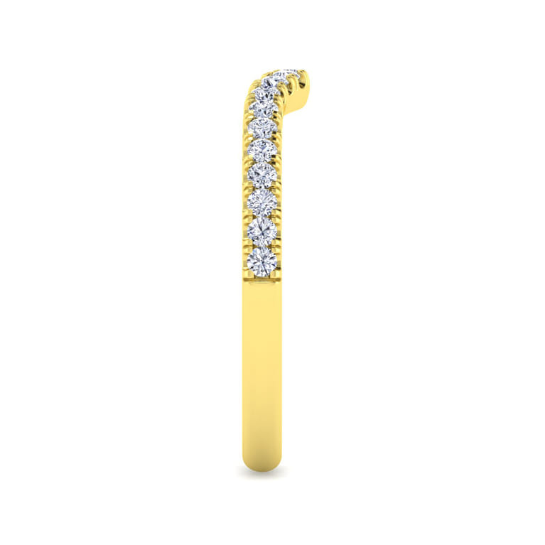 14K Yellow Gold Diamond Matching Wedding Band - 0.25 ct - Shot 4