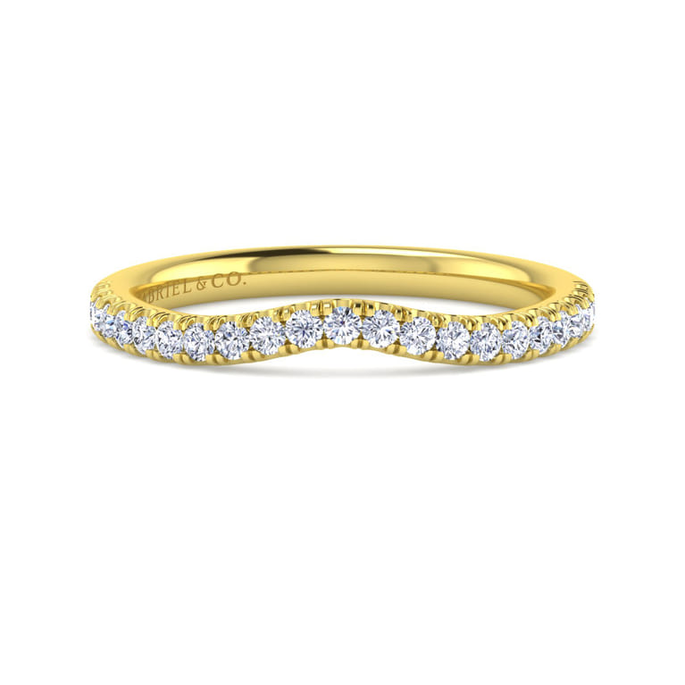 14K Yellow Gold Diamond Matching Wedding Band - 0.25 ct - Shot 1