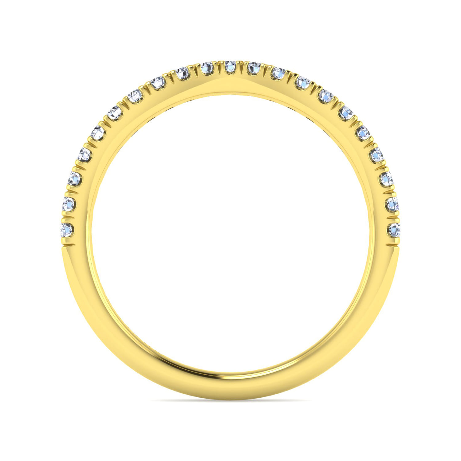 14K Yellow Gold Diamond Matching Wedding Band - 0.25 ct - Shot 2