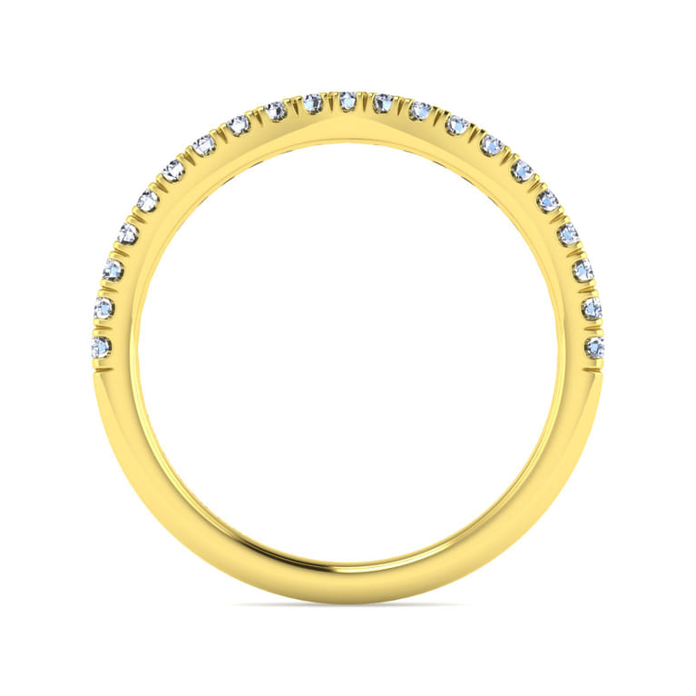 14K Yellow Gold Diamond Matching Wedding Band - 0.25 ct - Shot 2
