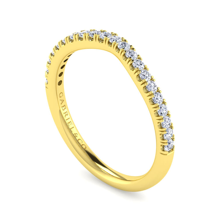 14K Yellow Gold Diamond Matching Wedding Band - 0.25 ct - Shot 3