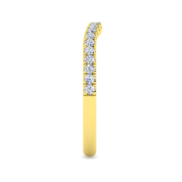 14K Yellow Gold Diamond Matching Wedding Band - 0.25 ct - Shot 4