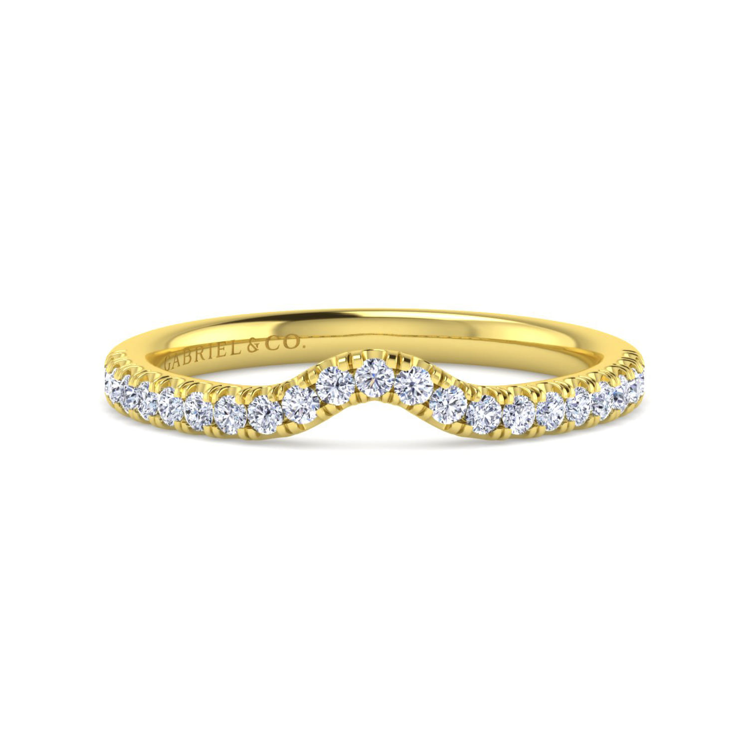 14K Yellow Gold Diamond Matching Wedding Band - 0.25 ct - Shot 1