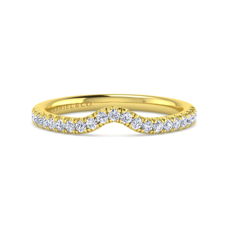 14K Yellow Gold Diamond Matching Wedding Band - 0.25 ct - Shot 1