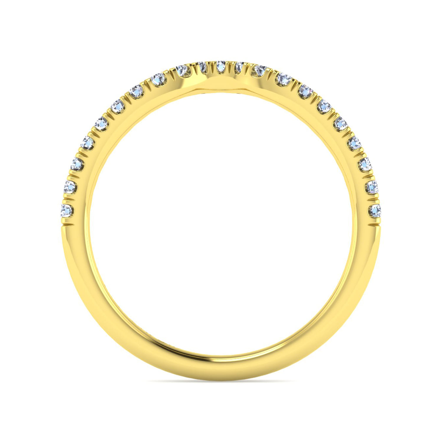 14K Yellow Gold Diamond Matching Wedding Band - 0.25 ct - Shot 2