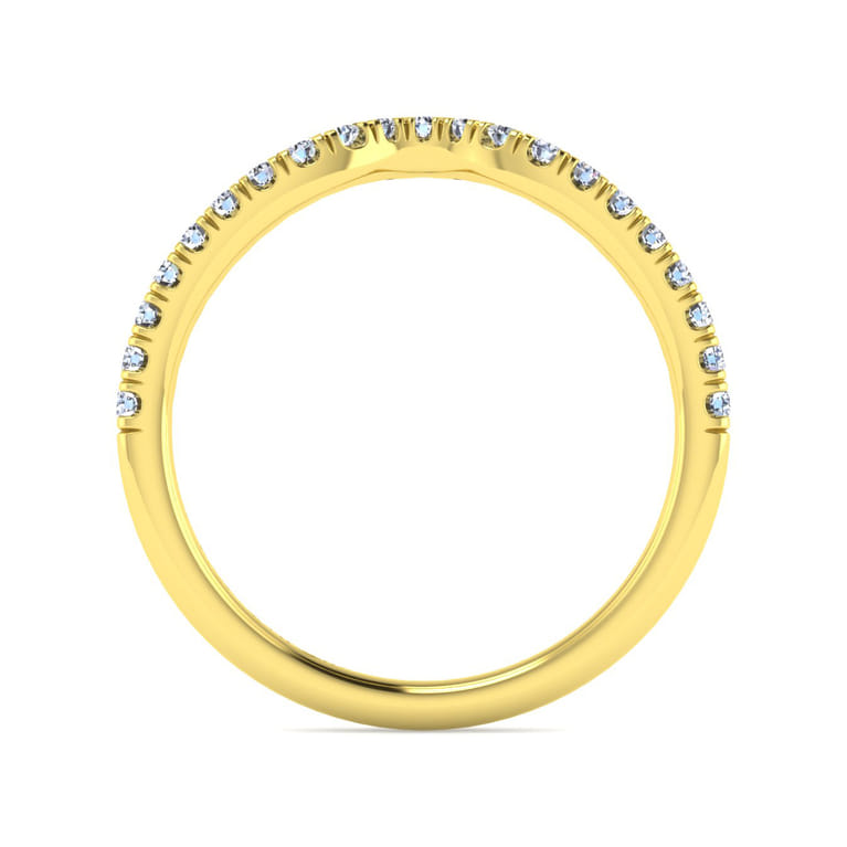 14K Yellow Gold Diamond Matching Wedding Band - 0.25 ct - Shot 2