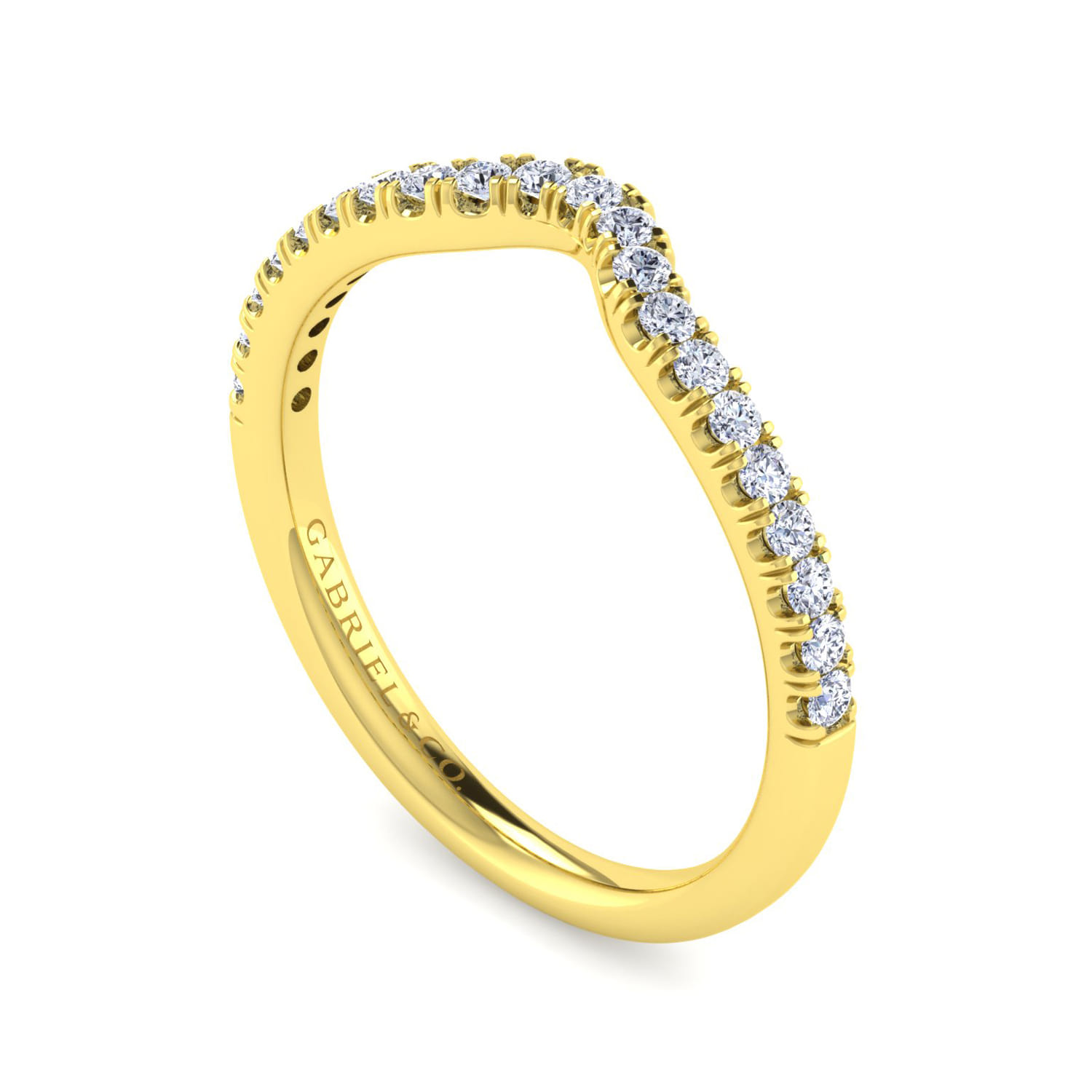 14K Yellow Gold Diamond Matching Wedding Band - 0.25 ct - Shot 3