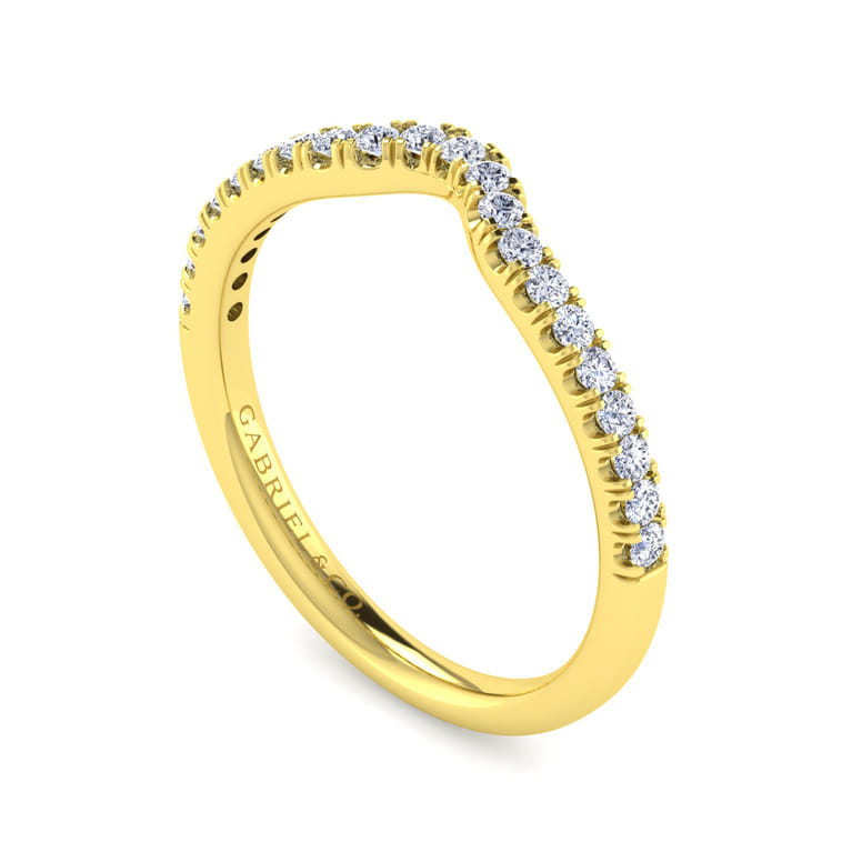14K Yellow Gold Diamond Matching Wedding Band - 0.25 ct - Shot 3
