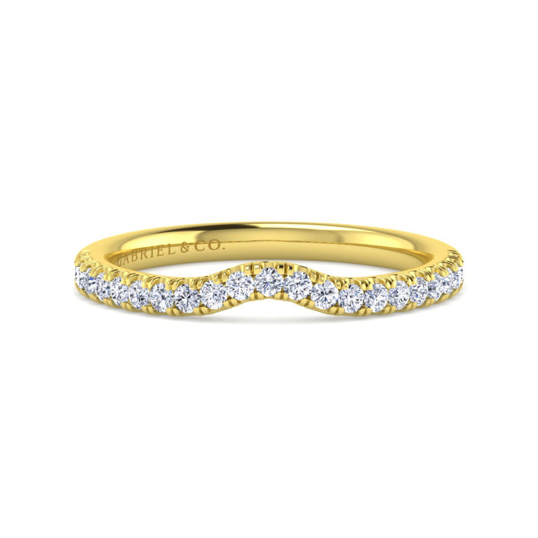 14K Yellow Gold Diamond Matching Wedding Band - 0.25 ct - Shot 1