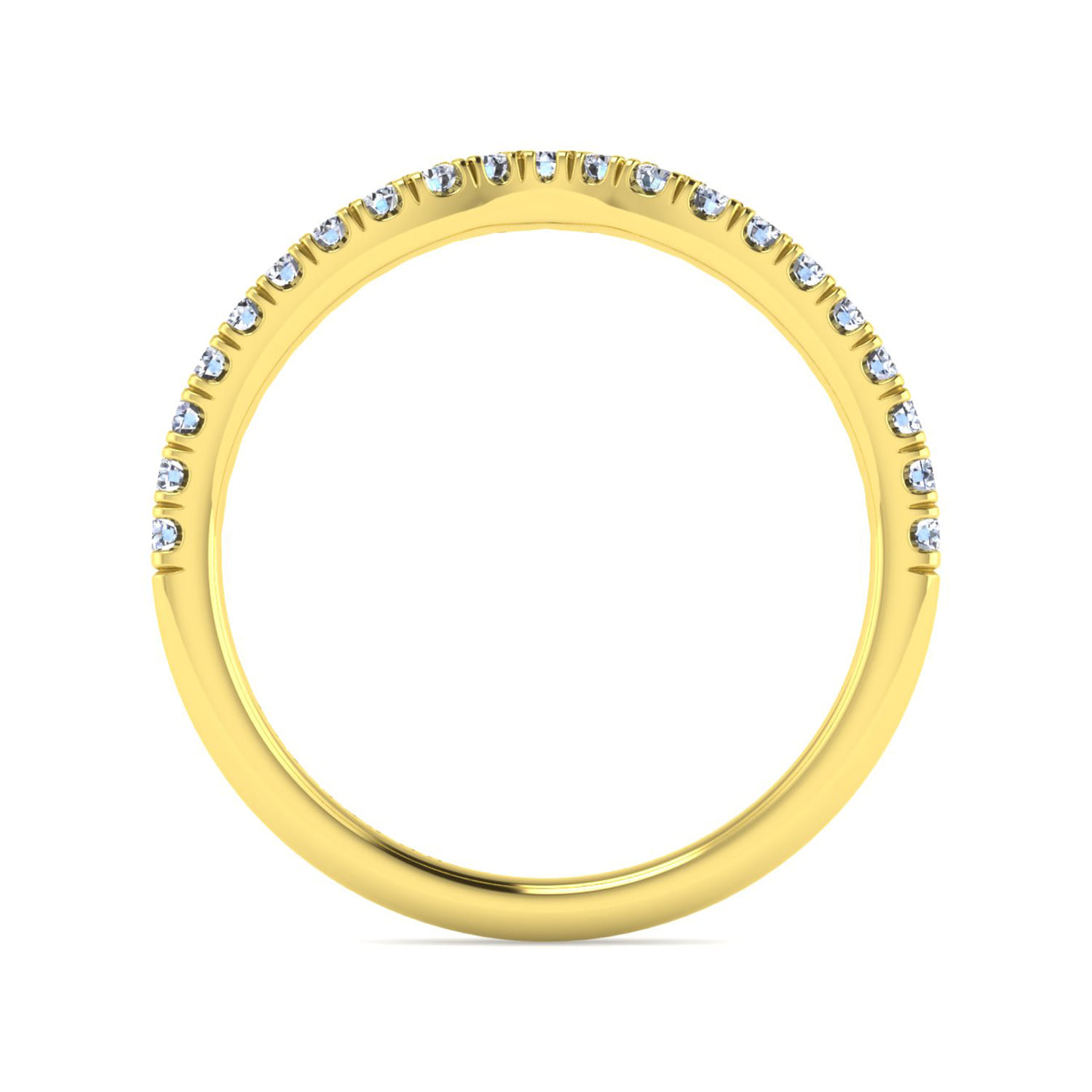 14K Yellow Gold Diamond Matching Wedding Band - 0.25 ct - Shot 2