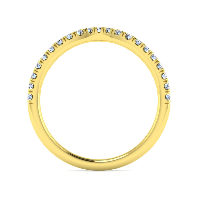 14K Yellow Gold Diamond Matching Wedding Band - 0.25 ct - Shot 2