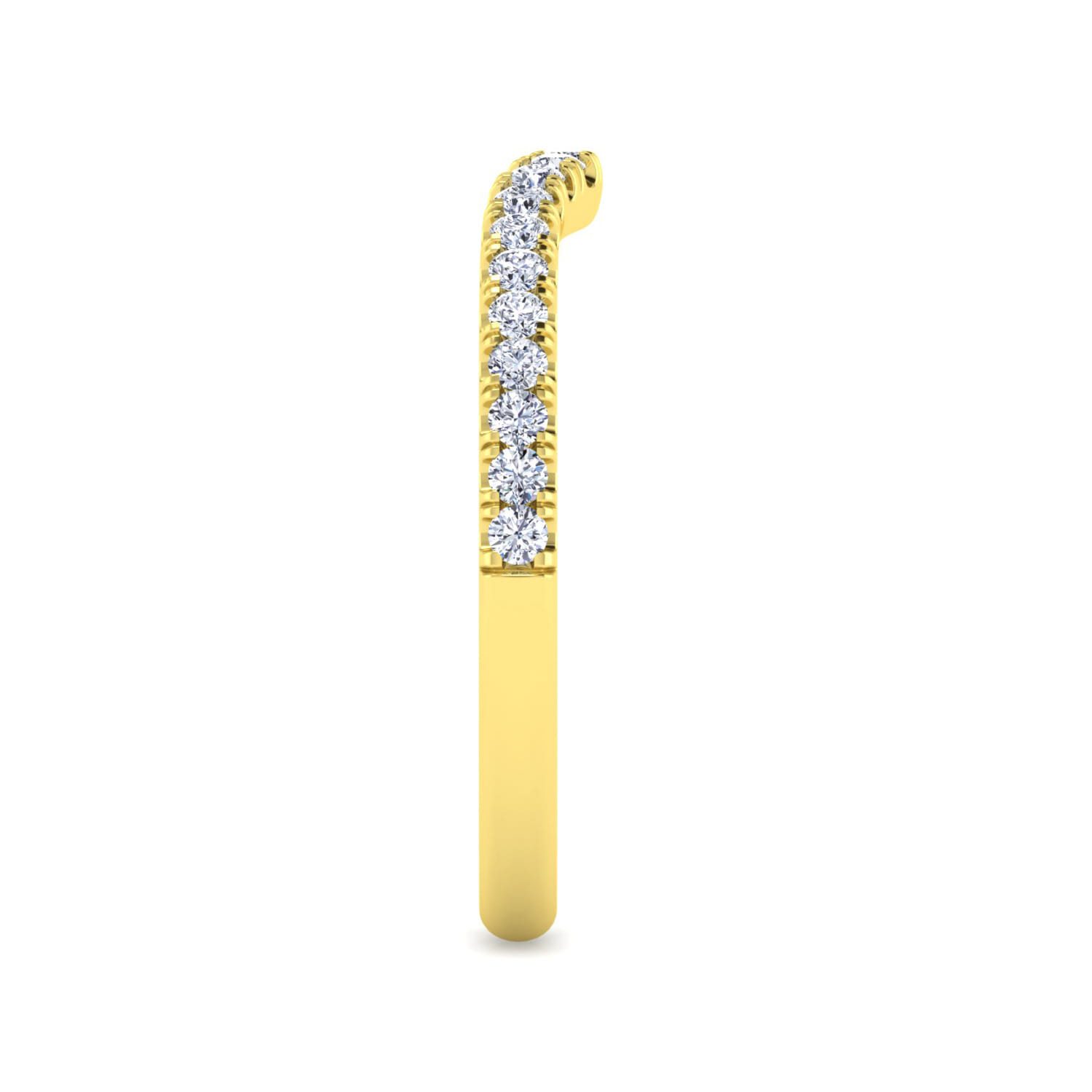 14K Yellow Gold Diamond Matching Wedding Band - 0.25 ct - Shot 4