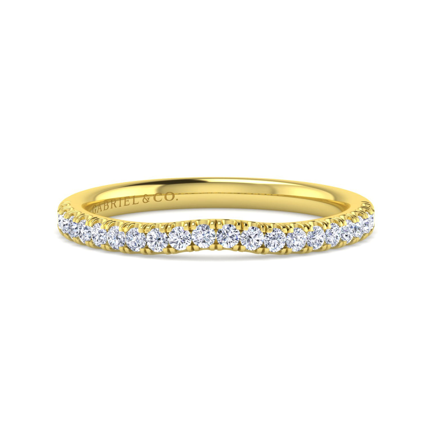 14K Yellow Gold Diamond Matching Wedding Band - 0.25 ct - Shot 1