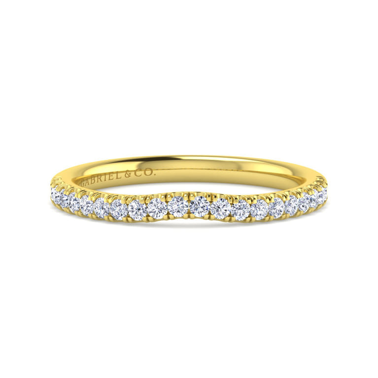 14K Yellow Gold Diamond Matching Wedding Band - 0.25 ct - Shot 1