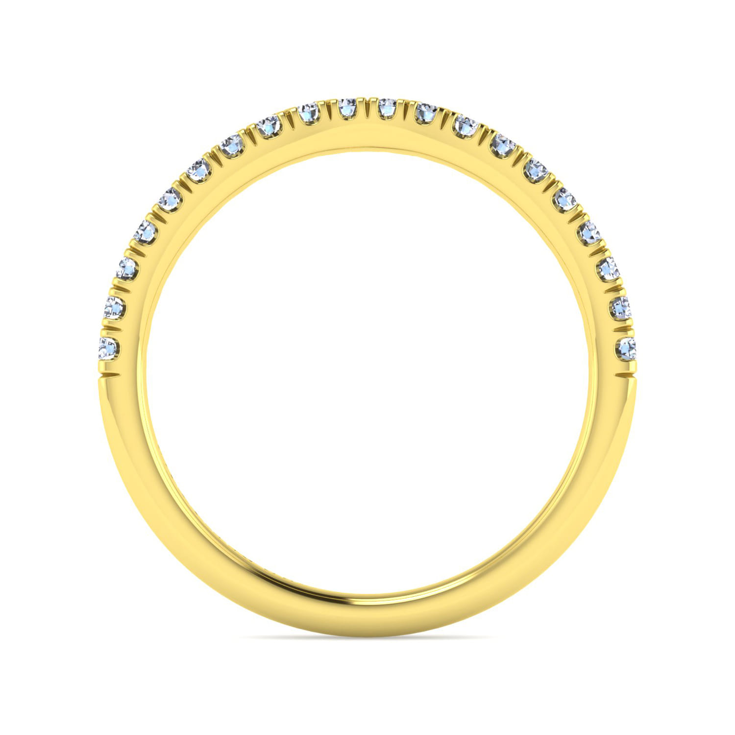 14K Yellow Gold Diamond Matching Wedding Band - 0.25 ct - Shot 2