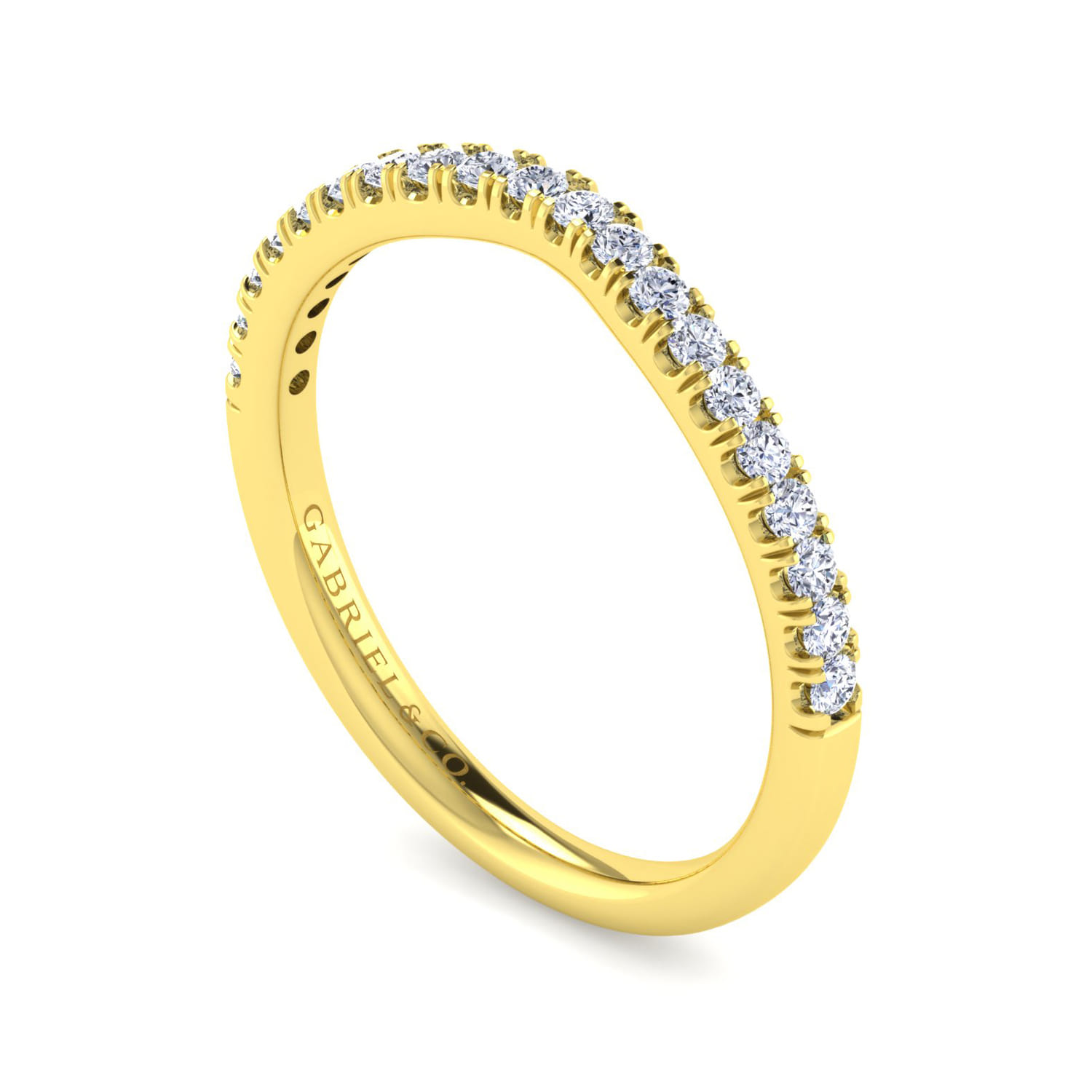 14K Yellow Gold Diamond Matching Wedding Band - 0.25 ct - Shot 3