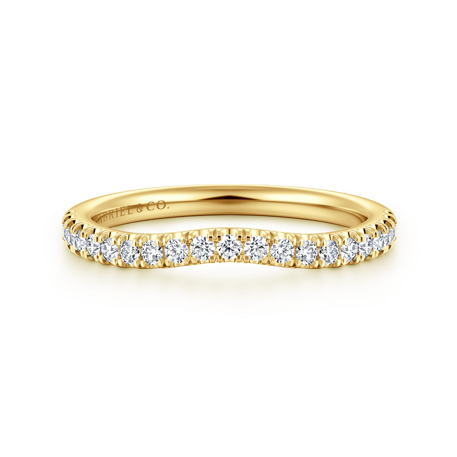 14K Yellow Gold Diamond Matching Wedding Band - 0.25 ct - Shot 1