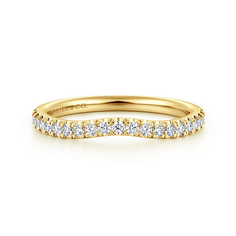 14K Yellow Gold Diamond Matching Wedding Band - 0.25 ct - Shot 1