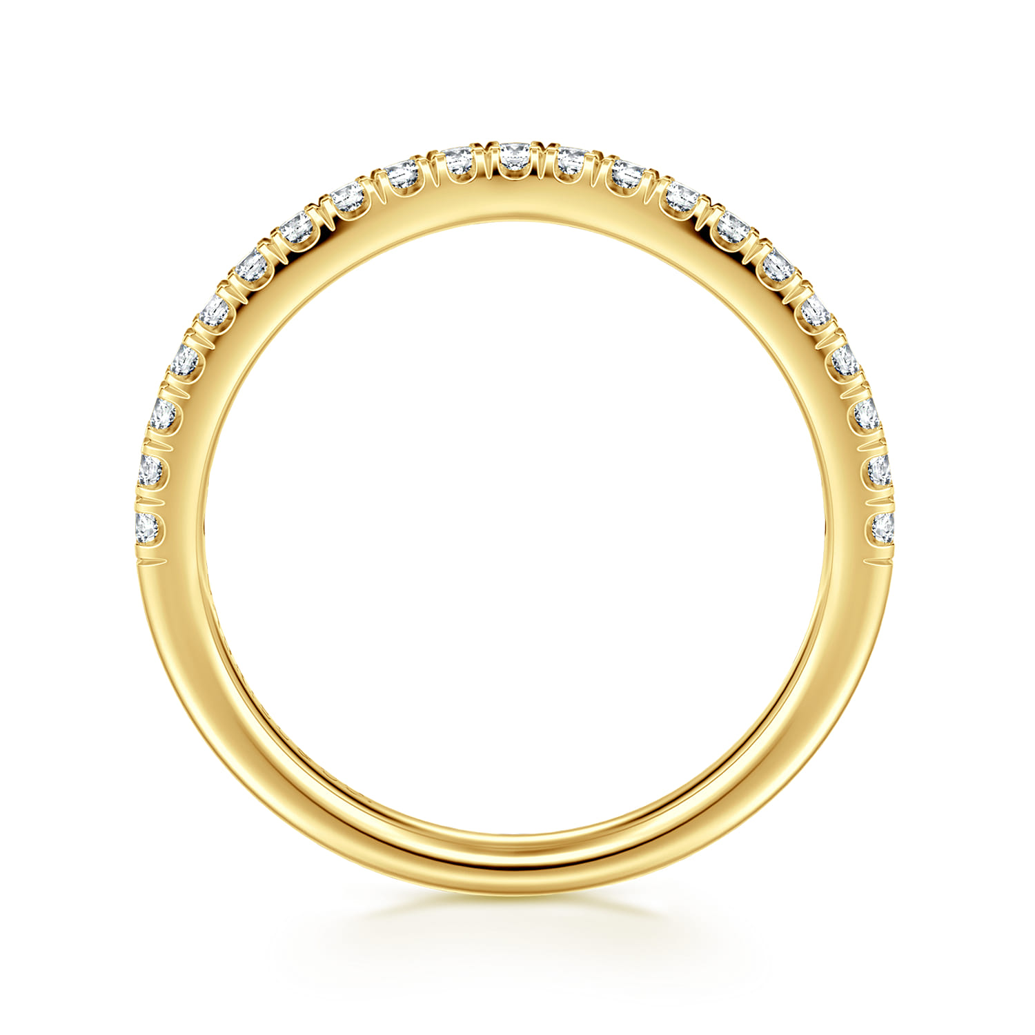 14K Yellow Gold Diamond Matching Wedding Band - 0.25 ct - Shot 2