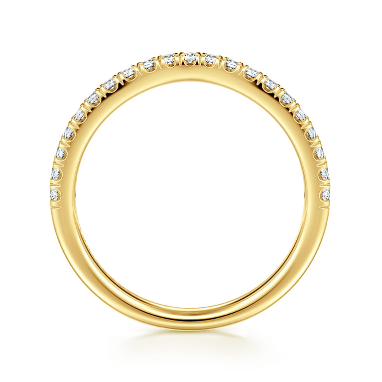 14K Yellow Gold Diamond Matching Wedding Band - 0.25 ct - Shot 2
