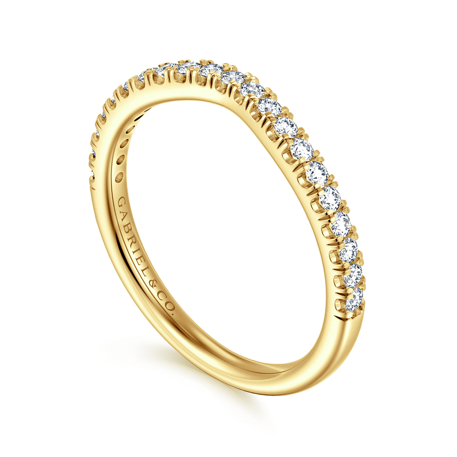 14K Yellow Gold Diamond Matching Wedding Band - 0.25 ct - Shot 3