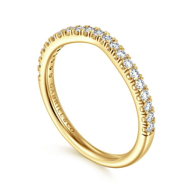 14K Yellow Gold Diamond Matching Wedding Band - 0.25 ct - Shot 3