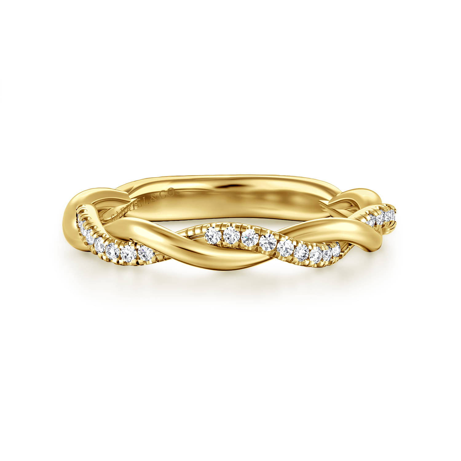 14K Yellow Gold Diamond Matching Wedding Band - 0.15 ct - Shot 1