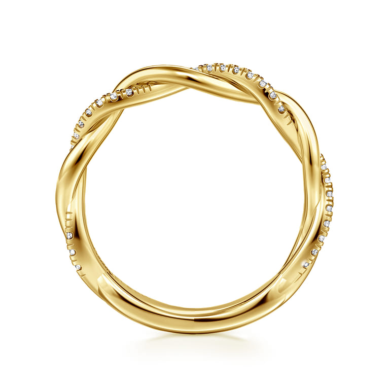 14K Yellow Gold Diamond Matching Wedding Band - 0.15 ct - Shot 2