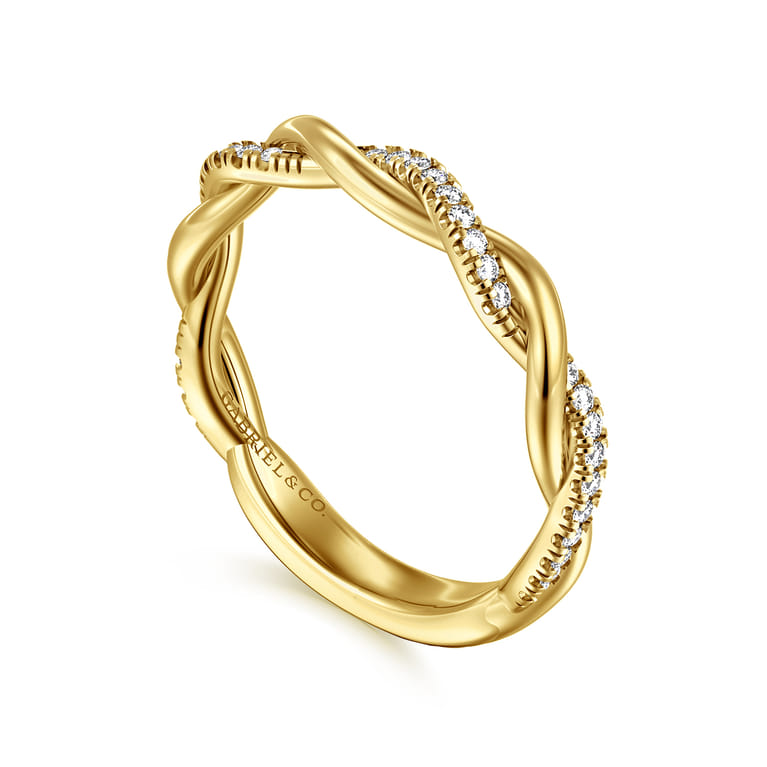 14K Yellow Gold Diamond Matching Wedding Band - 0.15 ct - Shot 3