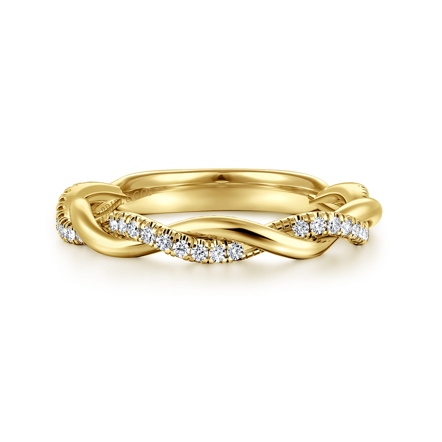 14K Yellow Gold Diamond Matching Wedding Band - 0.15 ct - Shot 1