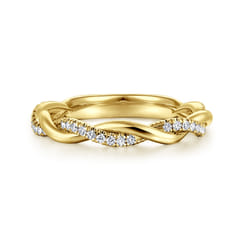 14K Yellow Gold Diamond Matching Wedding Band