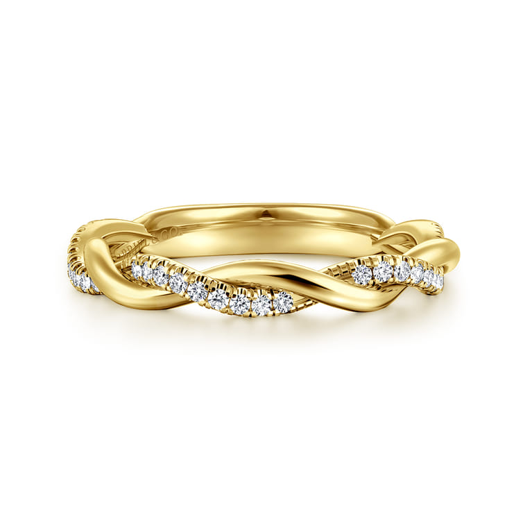 14K Yellow Gold Diamond Matching Wedding Band - 0.15 ct - Shot 1