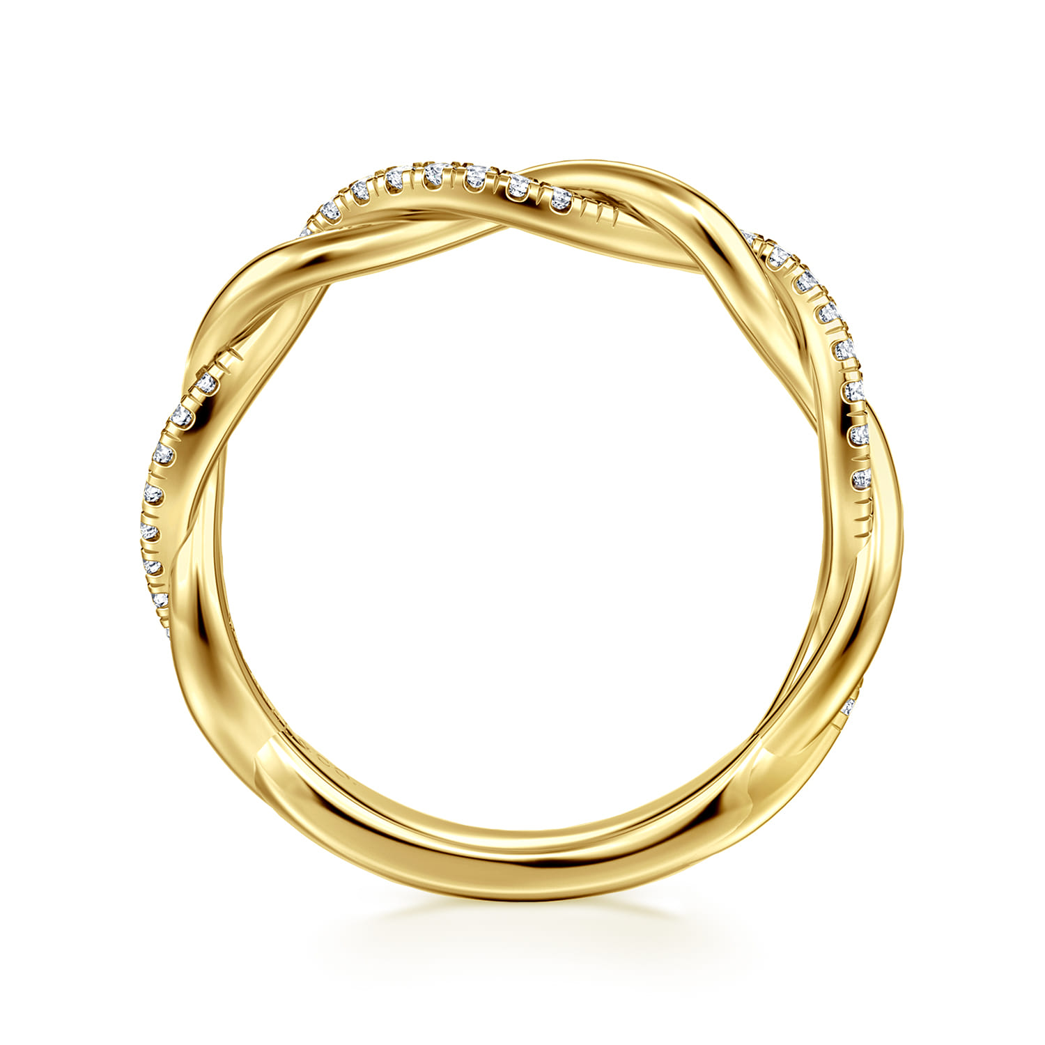 14K Yellow Gold Diamond Matching Wedding Band - 0.15 ct - Shot 2