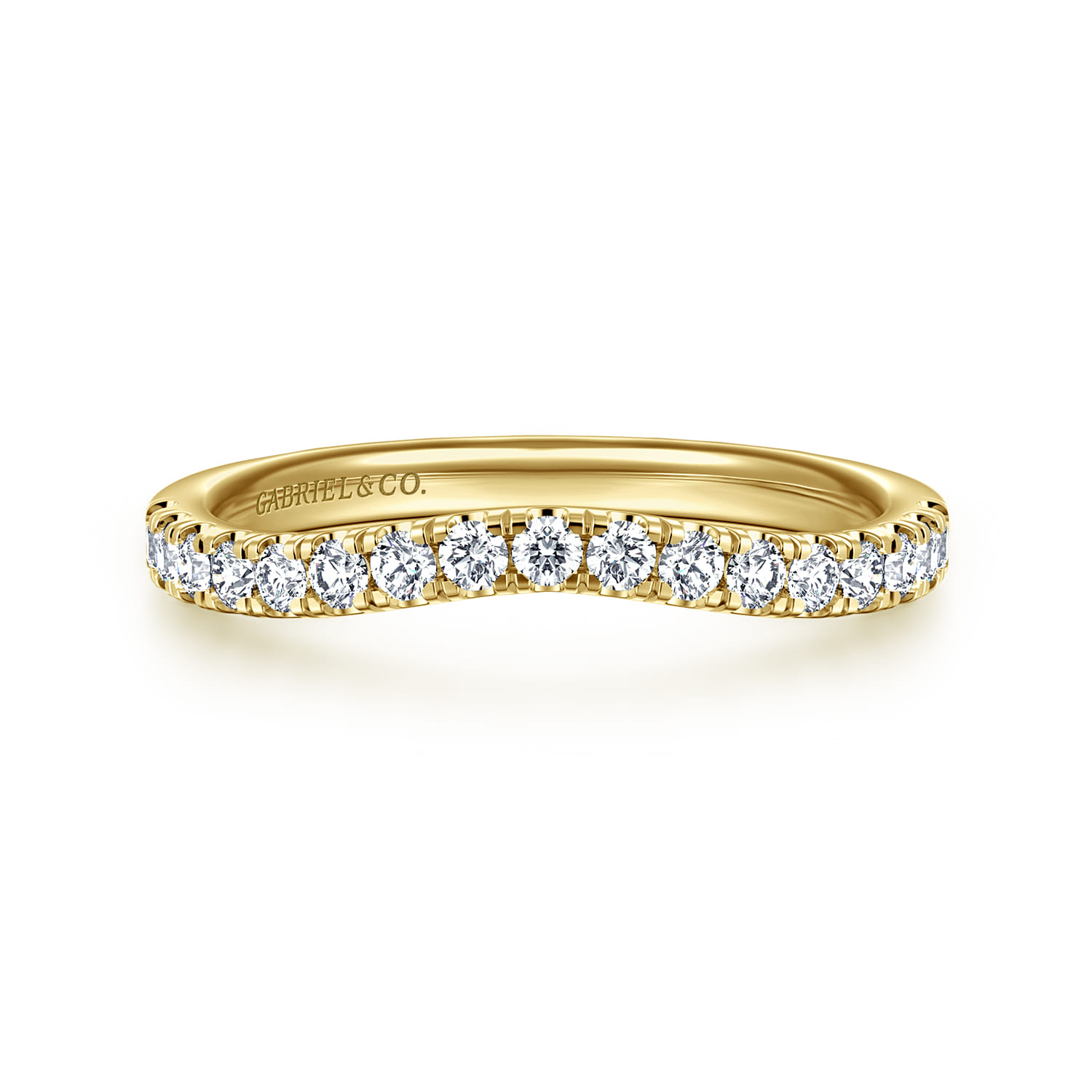 14K Yellow Gold Diamond Matching Wedding Band - 0.3 ct - Shot 1