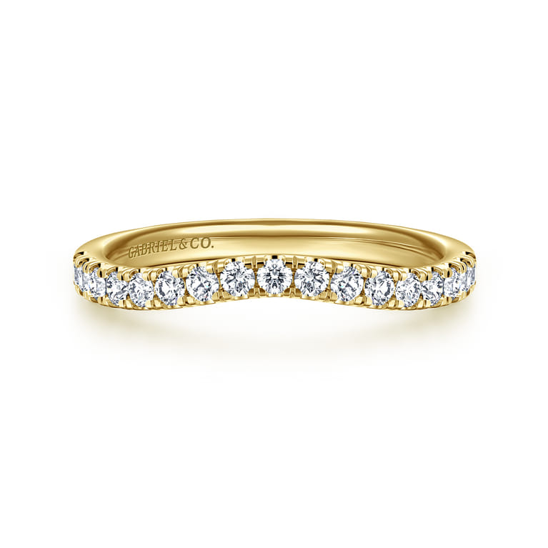 14K Yellow Gold Diamond Matching Wedding Band - 0.3 ct - Shot 1