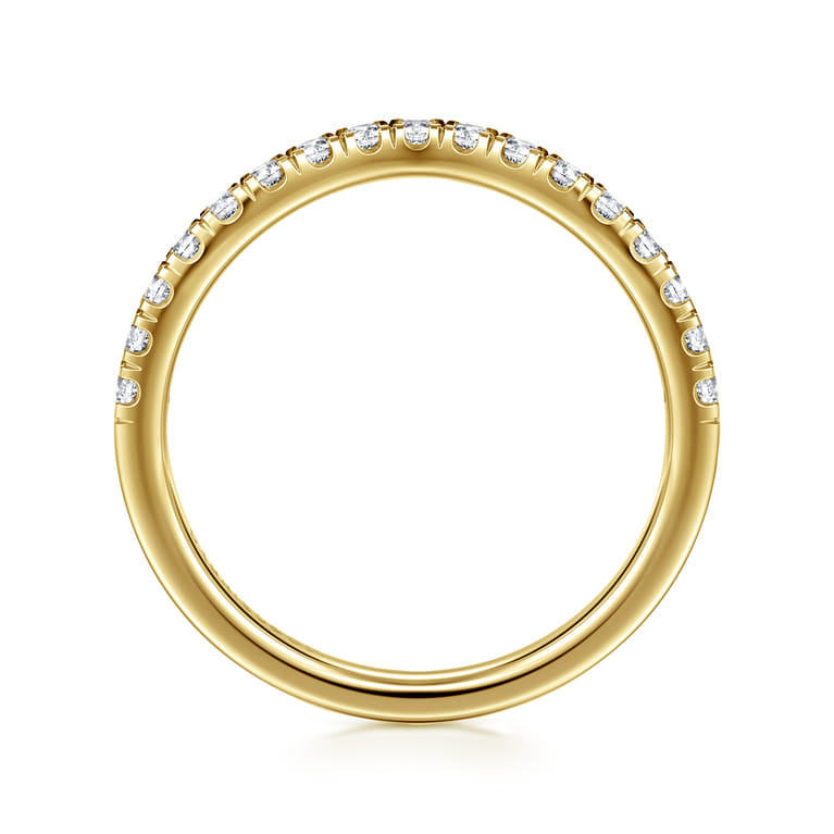 14K Yellow Gold Diamond Matching Wedding Band - 0.3 ct - Shot 2