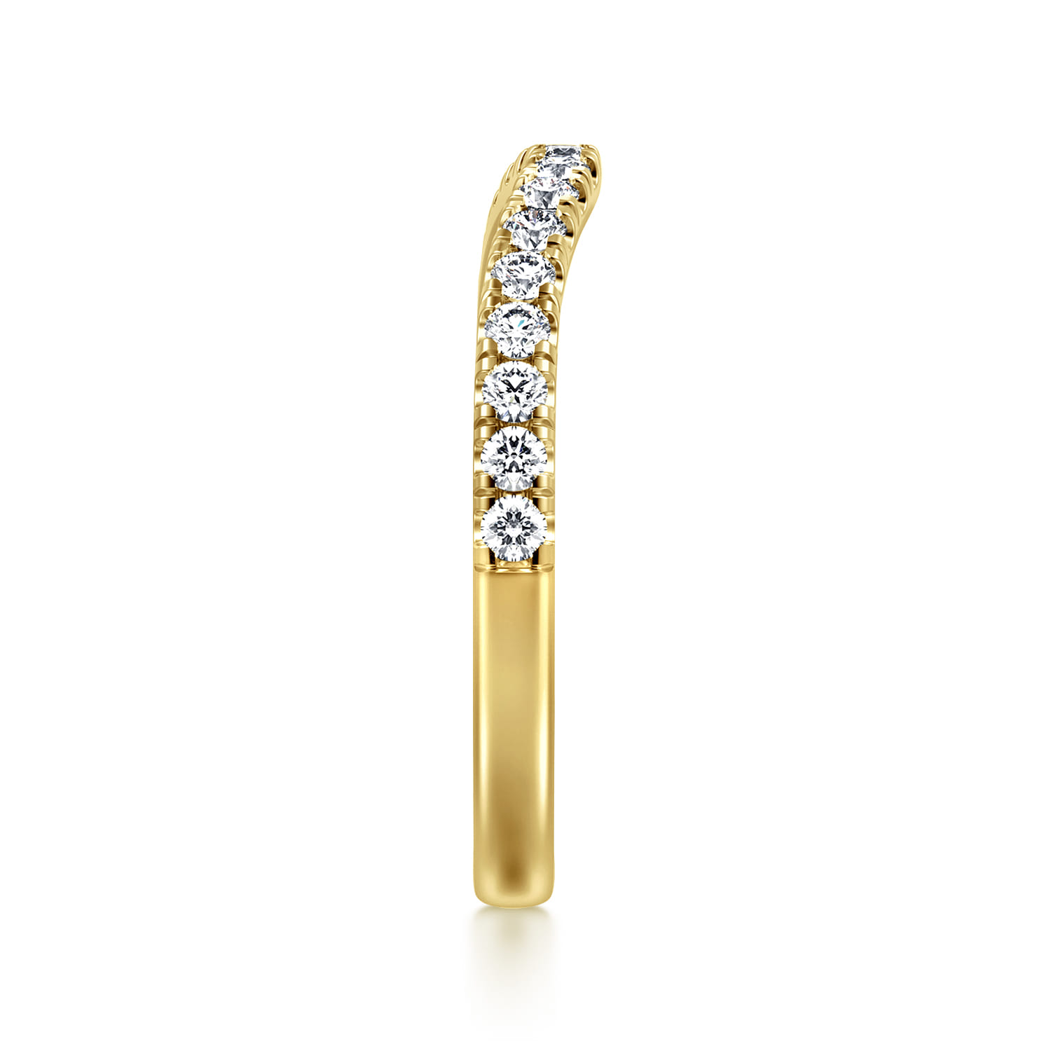 14K Yellow Gold Diamond Matching Wedding Band - 0.3 ct - Shot 4