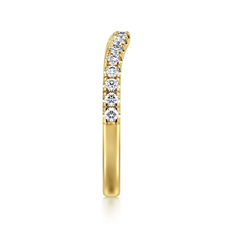 14K Yellow Gold Diamond Matching Wedding Band - 0.3 ct - Shot 4