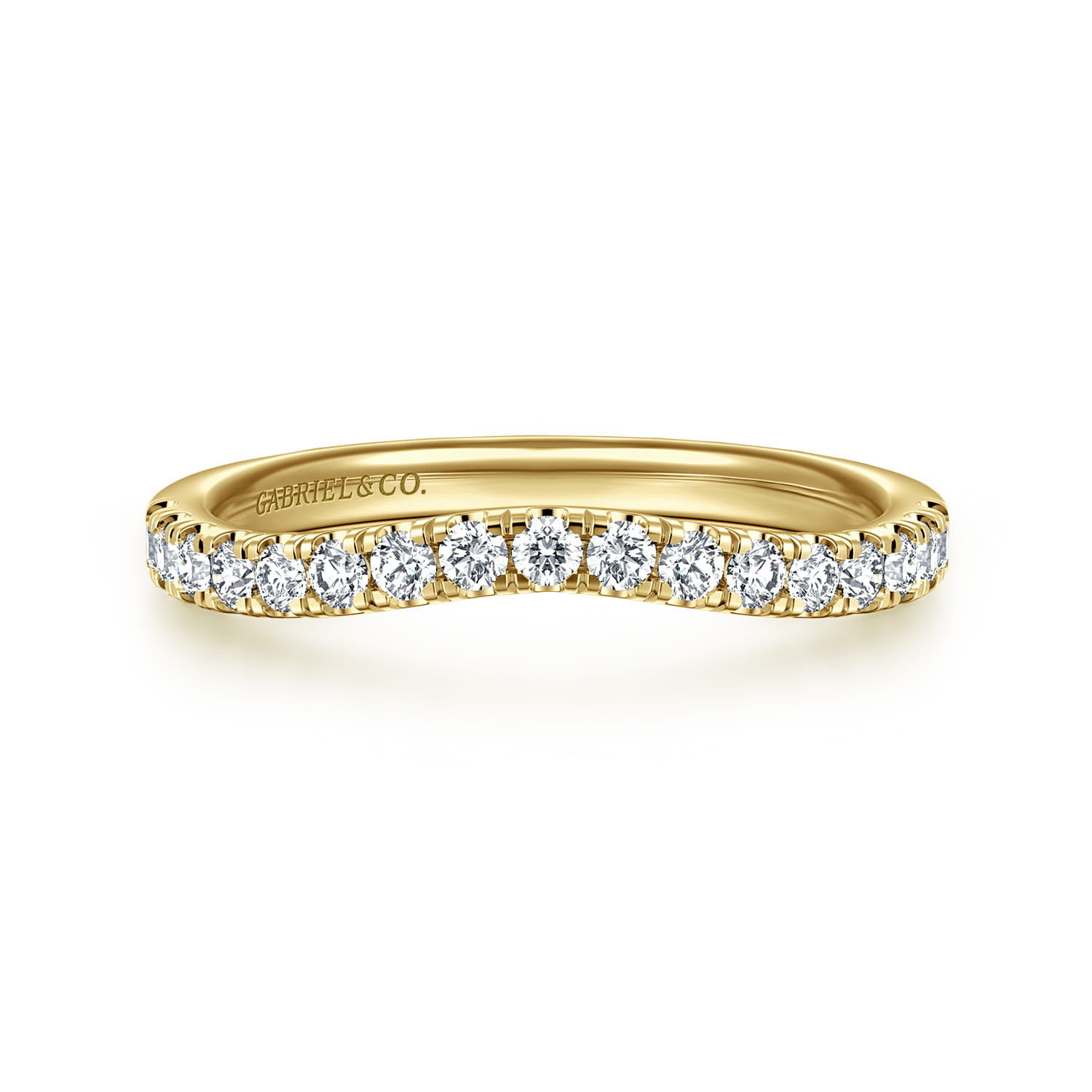 14K Yellow Gold Diamond Matching Wedding Band - 0.3 ct - Shot 1