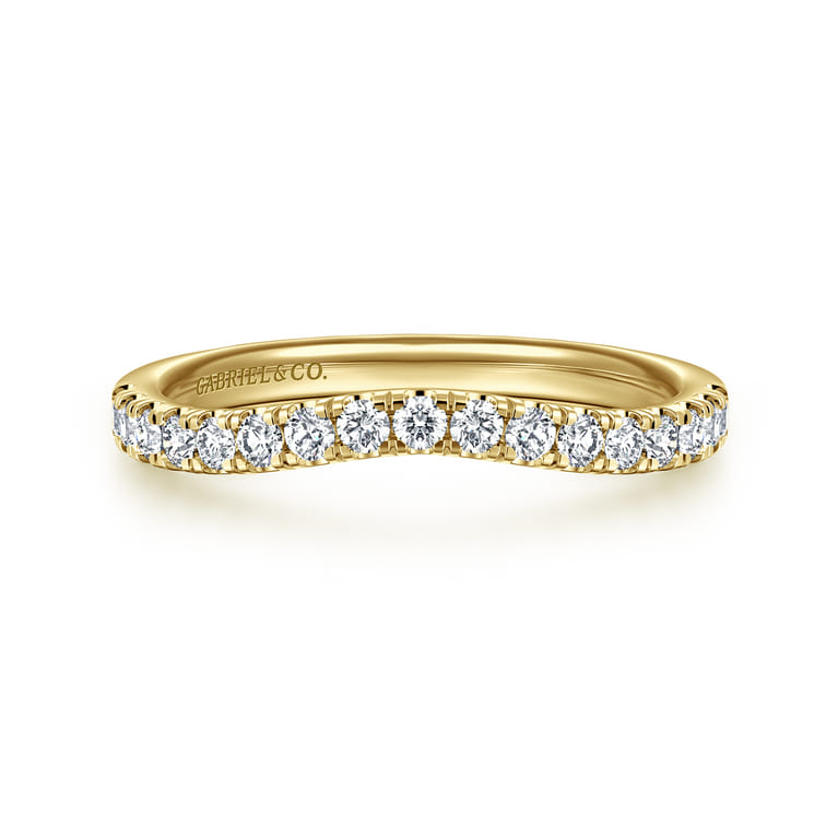 14K Yellow Gold Diamond Matching Wedding Band - 0.3 ct - Shot 1