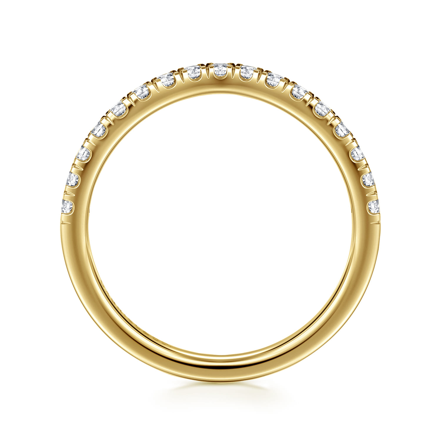 14K Yellow Gold Diamond Matching Wedding Band - 0.3 ct - Shot 2