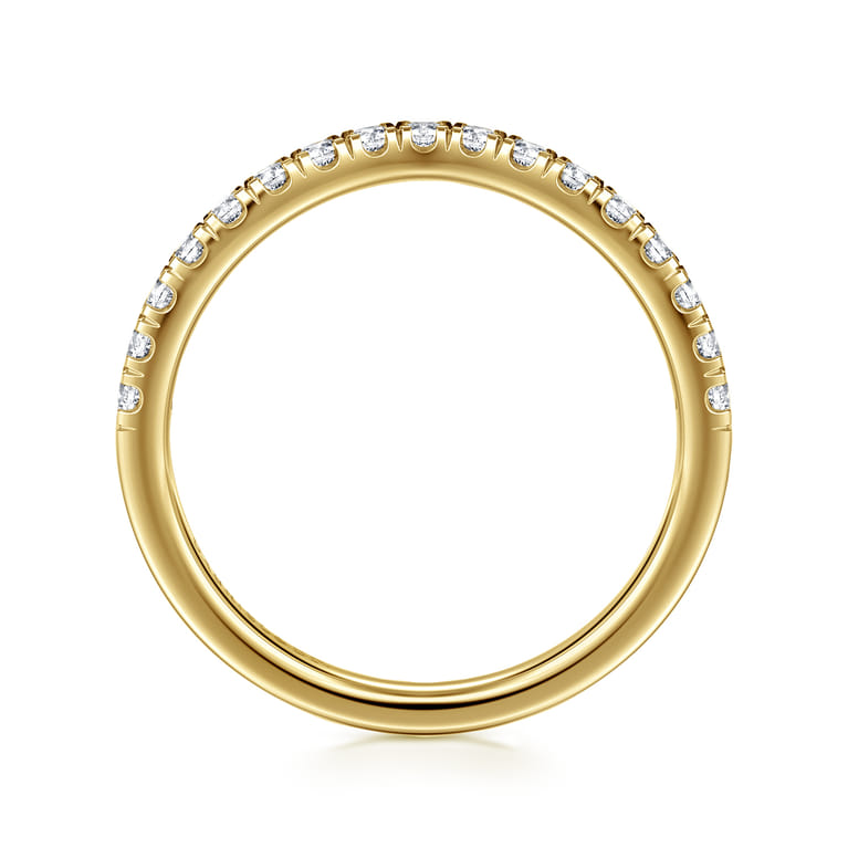 14K Yellow Gold Diamond Matching Wedding Band - 0.3 ct - Shot 2