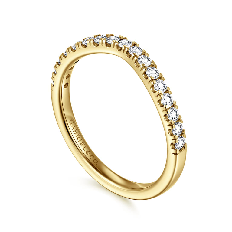 14K Yellow Gold Diamond Matching Wedding Band - 0.3 ct - Shot 3