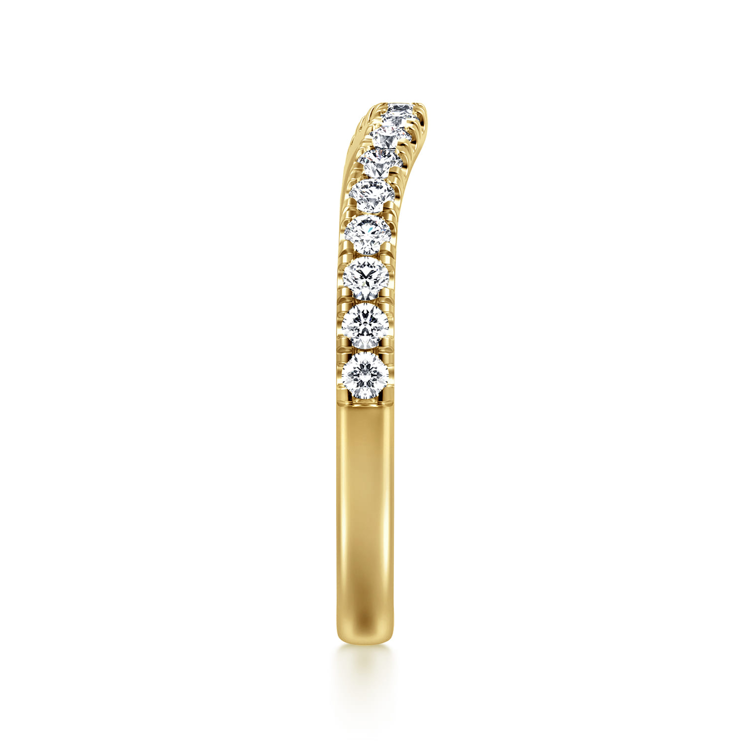 14K Yellow Gold Diamond Matching Wedding Band - 0.3 ct - Shot 5
