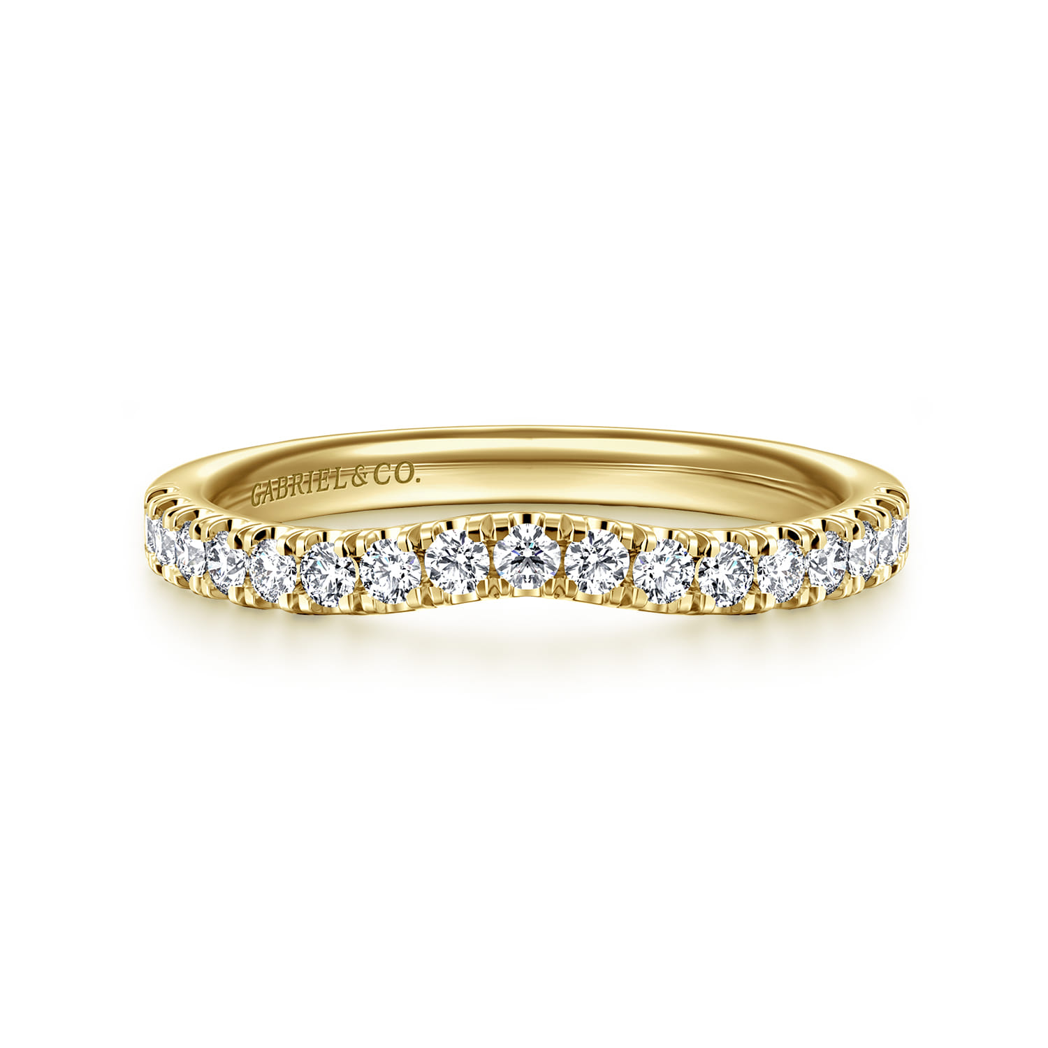 14K Yellow Gold Diamond Matching Wedding Band - 0.3 ct - Shot 1