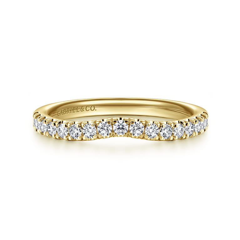 14K Yellow Gold Diamond Matching Wedding Band - 0.3 ct - Shot 1